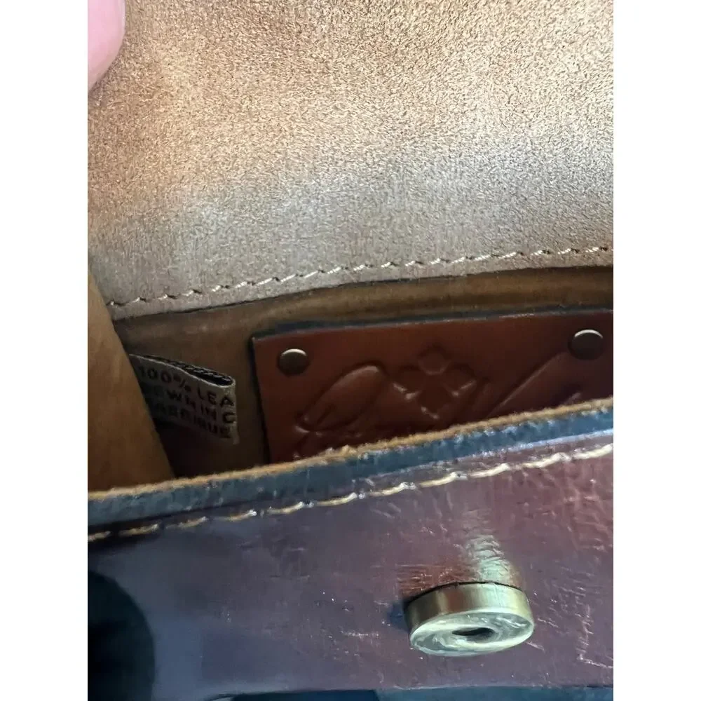 NEW Patricia Nash Brown‎ Leather Mini TORRI Key Fob Wallet Clutch